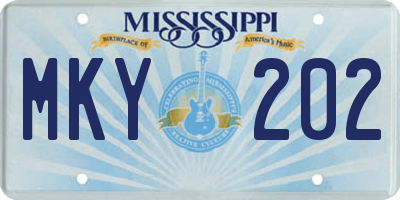 MS license plate MKY202