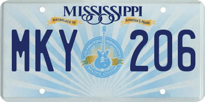 MS license plate MKY206