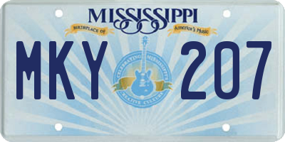 MS license plate MKY207