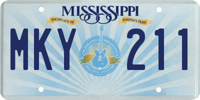 MS license plate MKY211