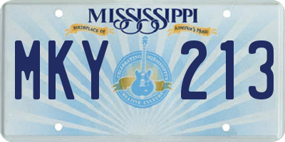 MS license plate MKY213