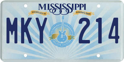 MS license plate MKY214