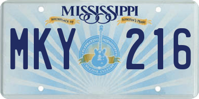 MS license plate MKY216