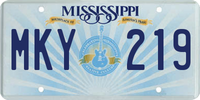 MS license plate MKY219