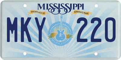 MS license plate MKY220