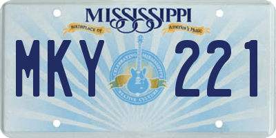 MS license plate MKY221