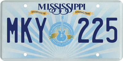 MS license plate MKY225