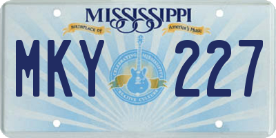 MS license plate MKY227