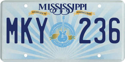 MS license plate MKY236