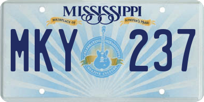 MS license plate MKY237