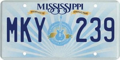 MS license plate MKY239