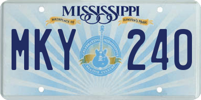 MS license plate MKY240