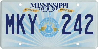 MS license plate MKY242