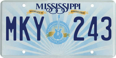 MS license plate MKY243