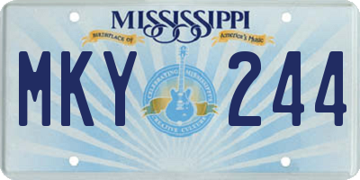 MS license plate MKY244