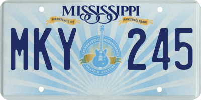 MS license plate MKY245