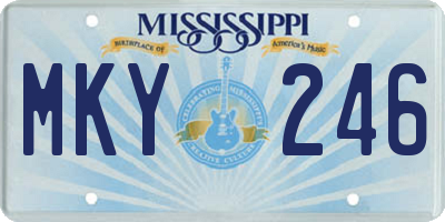 MS license plate MKY246