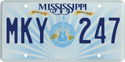 MS license plate MKY247