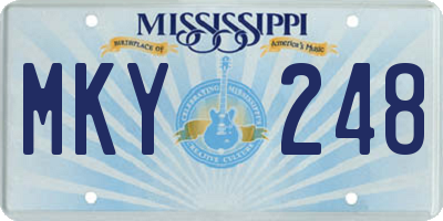 MS license plate MKY248