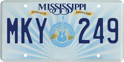 MS license plate MKY249