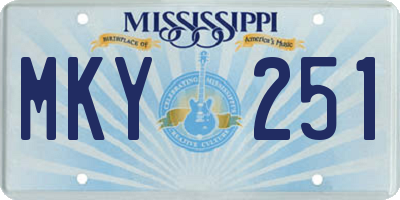 MS license plate MKY251