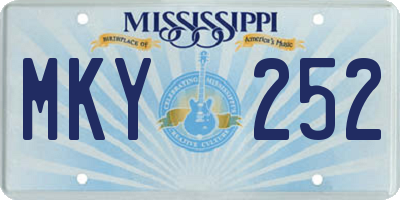 MS license plate MKY252