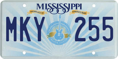 MS license plate MKY255