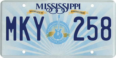 MS license plate MKY258
