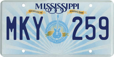 MS license plate MKY259