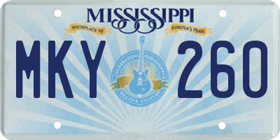 MS license plate MKY260