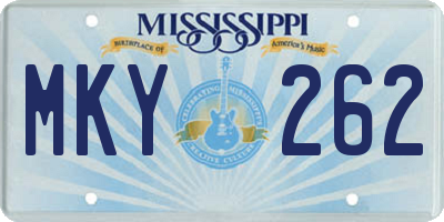MS license plate MKY262