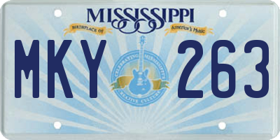 MS license plate MKY263