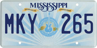 MS license plate MKY265