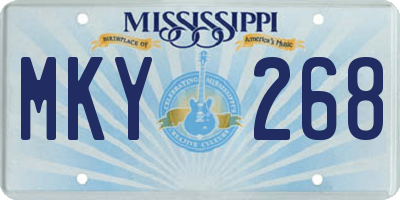 MS license plate MKY268