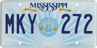 MS license plate MKY272
