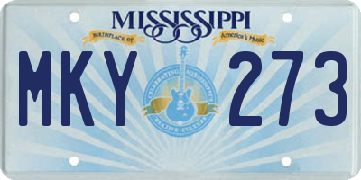 MS license plate MKY273
