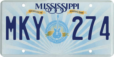 MS license plate MKY274