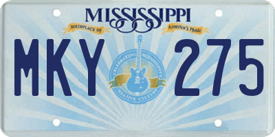 MS license plate MKY275
