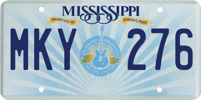 MS license plate MKY276