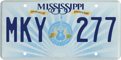MS license plate MKY277