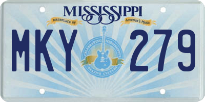 MS license plate MKY279