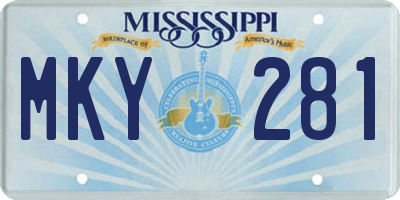 MS license plate MKY281