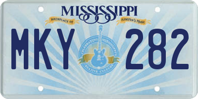 MS license plate MKY282