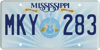 MS license plate MKY283