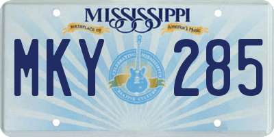 MS license plate MKY285