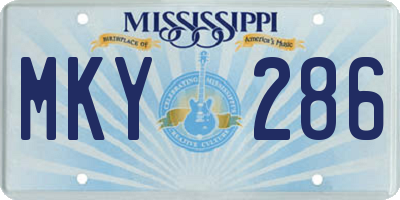 MS license plate MKY286