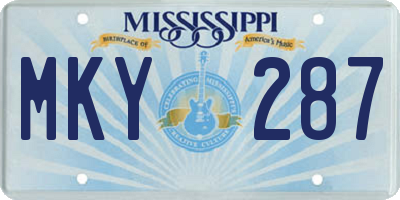 MS license plate MKY287