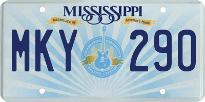 MS license plate MKY290