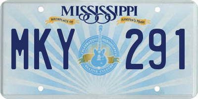 MS license plate MKY291
