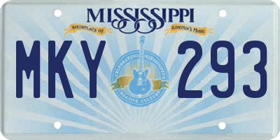 MS license plate MKY293